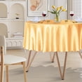 thumbnail image 1 of shiyou-1 Pack 60 Inch Round Satin Tablecloth Gold Satin Table Cover, Overlay Silky Tablecloth Dining Table Cloths for Wedding, Party, Banquet, Events, Reception, Dinner, 1 of 4