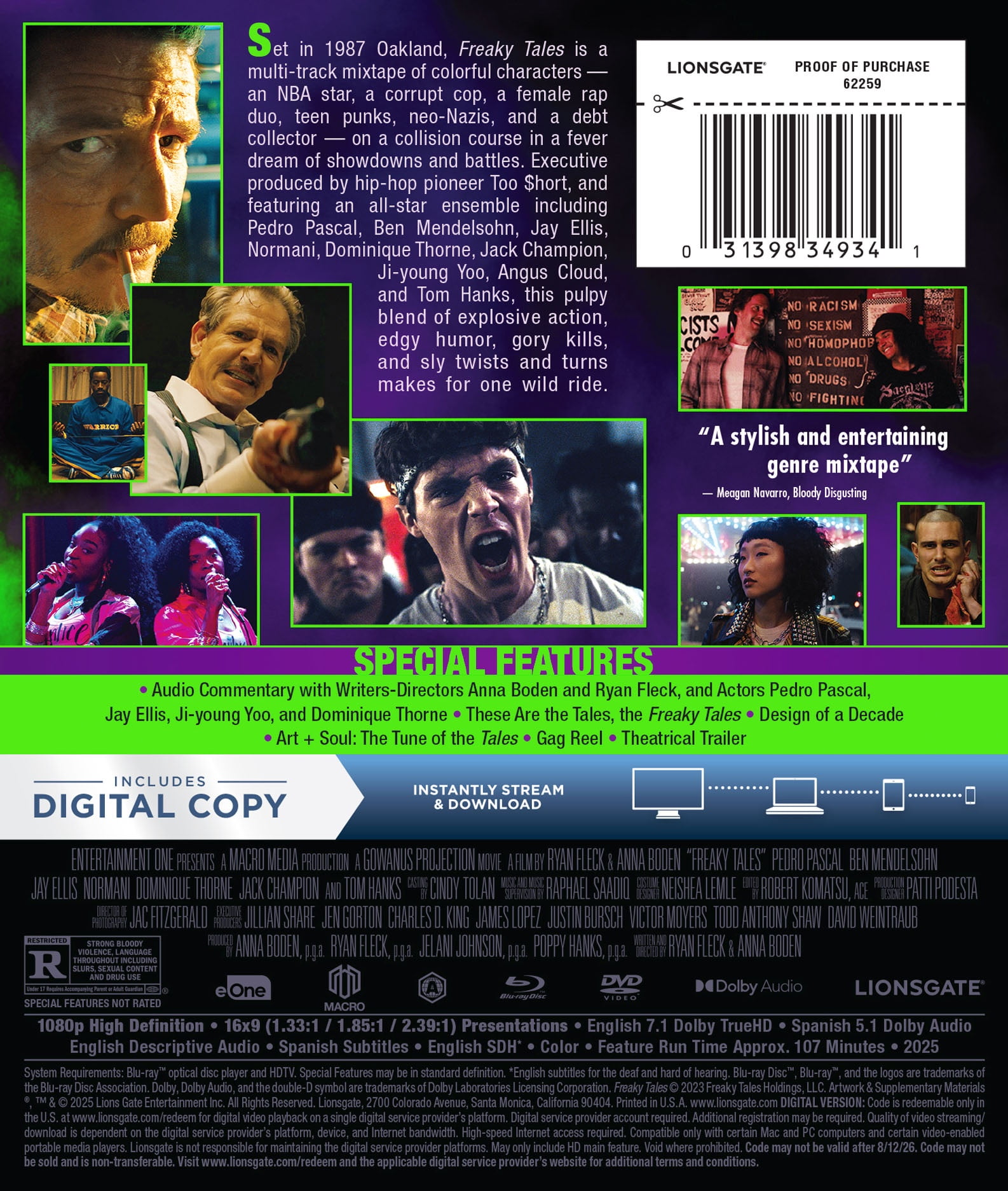 Freaky Tales (Blu-ray + DVD + Digital) Lionsgate Action/Adventure