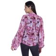 thumbnail image 4 of Moomaya Chemise Boutonnée Imprimée pour Femmes Col Mandarin Manches Longues Haut d'Été, 4 of 7