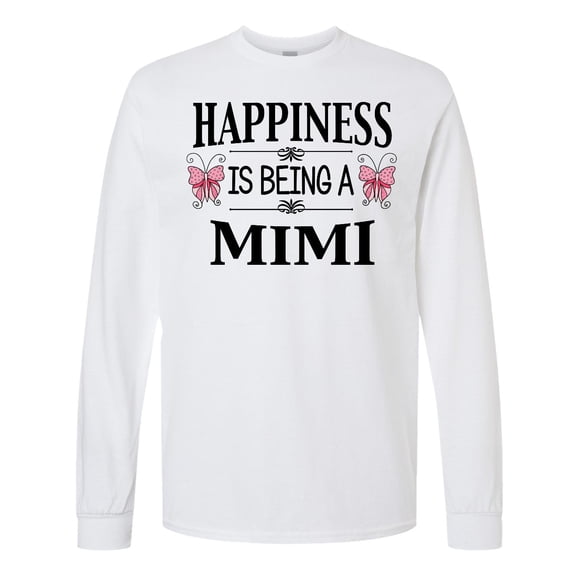 Inktastic Happiness is Being a Mimi with Butterflies Long Sleeve T-Shirt