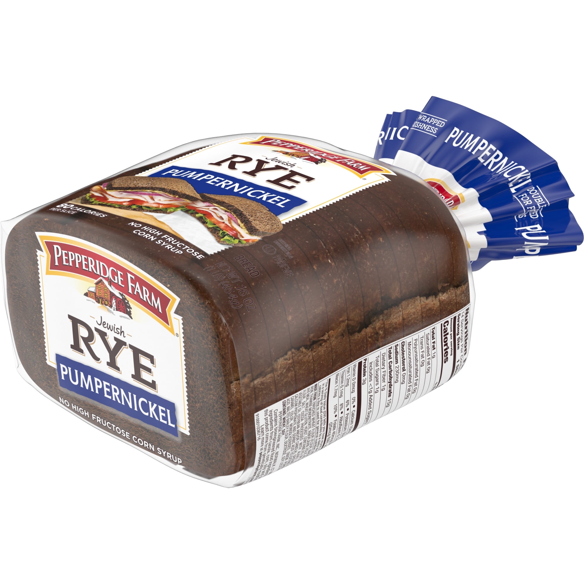 Pepperidge Farm Jewish Pumpernickel Dark Pump Bread, 16 oz
