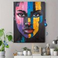 thumbnail image 4 of Abstract Colorful Woman Face Canvas Painting，Suitable for Living Room， Bedroom， Office， Bathroom， and Dining Room Decoration., 4 of 8