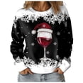thumbnail image 3 of Futezty Sweaters for Women Christmas Graphic Oversized Sweatshirts Fleece Funny Pullover Party Holiday Tops with Bows, 3 of 9