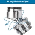 thumbnail image 5 of DEXIMRO 3/4 Inch GHT thread Garden Hose Adapter with Aerator, 360 Degree Swivel Faucet to Garden Hose Adapter,Sink Garden Hose Attachment Connection for Bathroom Kitchen, 5 of 9