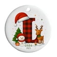 thumbnail image 2 of Adornos personalizados de árbol de Navidad con alfabeto acrílico | Decoración colgante de 26 letras • Colgante navideño • Acento de gorro rojo de Papá Noel • Decoración personalizada personalizada, 2 of 6