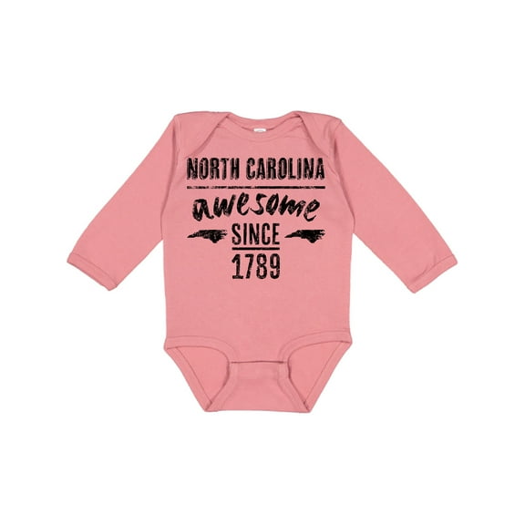 Inktastic North Carolina Awesome Since 1789 Boys or Girls Long Sleeve Baby Bodysuit