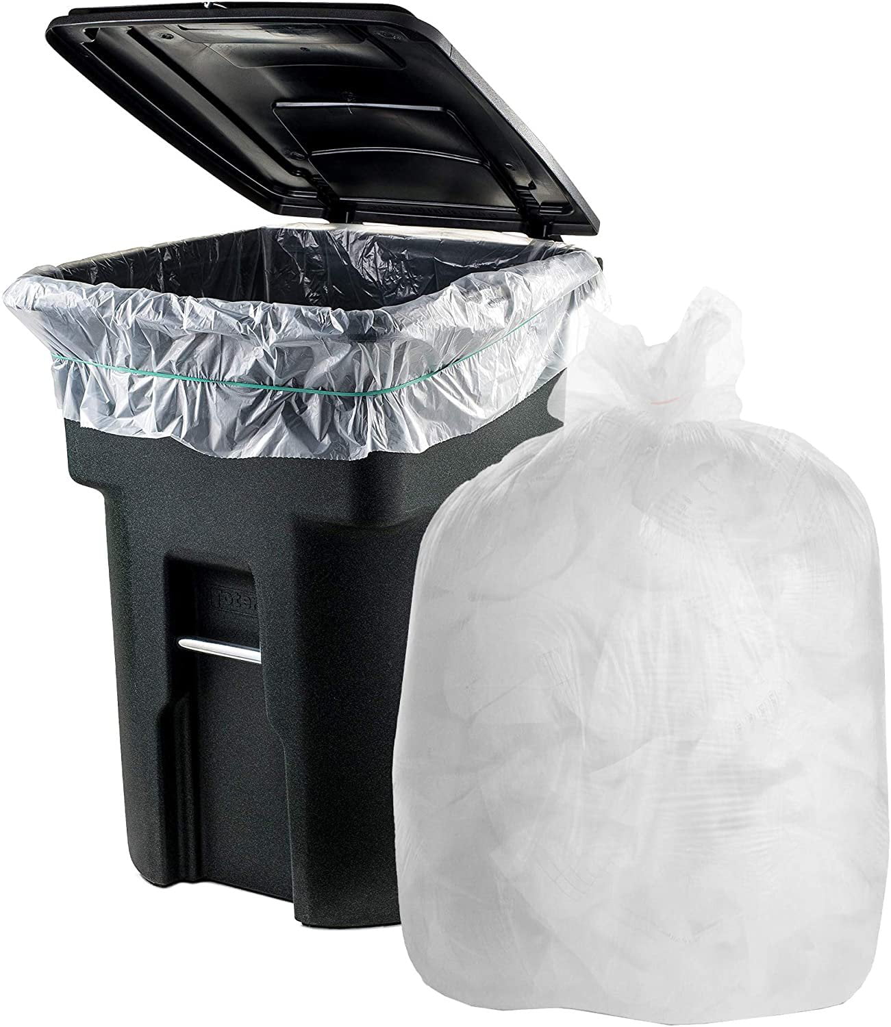 250 Count 32-33 Gallon Trash Bags 16 mic Clear Garbage Can Liners 