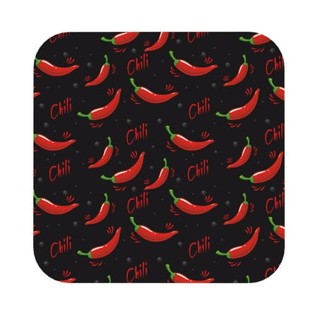 

Ocsxa Red Hot Chili Coasters for Drinks Leather Coasters Set of 4 for Coffee Table for Housewarming Kitchen Bar Decor