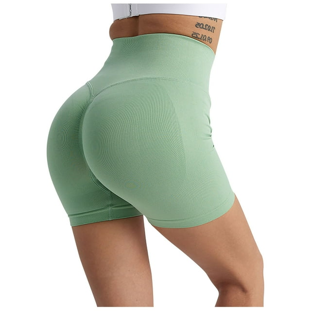 Plebaso Shorts d'Entraînement pour Femmes Taille Haute Extensible Gym Yoga Shorts de Course Athlétiques pour Femmes