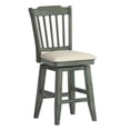 thumbnail image 4 of Weston Home Sheena Wood Slat Back 24-inch Counter Height Swivel Stool, Antique Sage Green, 4 of 6