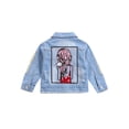 thumbnail image 3 of Seyurigaoka Girls Long Sleeve Sequin Patchwork Button Down Ripped Denim Jackets, 3 of 6