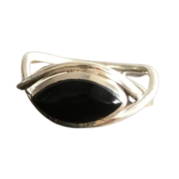 925 Sterling Silver Ring For Womens, Genuine Black Onyx Ring Gemstone Unique Handcrafted Ring For Her