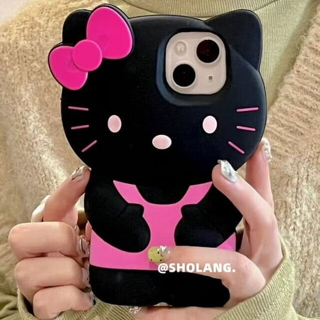3D Stereoscopic Kawaii Sanrio Hello Kittys Case for Iphone 14 13 12 11 Pro Max Mini X Xr Xs Max Silicone Soft Back Cover Gift