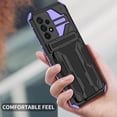 thumbnail image 5 of Case for Galaxy A22 5G,Military Grade [Built-in Kickstand] with Card Holder Dual-Layer Design Heavy Duty Shockproof Protection Phone Case for Samsung Galaxy A22 5G/Boost Celero 5G (Purple), 5 of 18