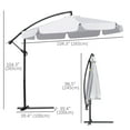 thumbnail image 3 of Outsunny Parasol Déporté Suspendu de Patio 9 Pi, Parasol Cantilever, Blanc, 3 of 10