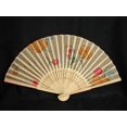 thumbnail image 1 of Cloth Hand Fans with Bamboo Slats-yellow, 1 of 1