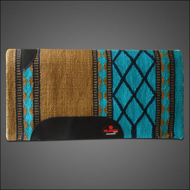 Hilason Western New Zealand Wool Horse Saddle Blanket Brown Turquoise