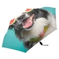 thumbnail image 4 of Dog with Watermelon Glasses Compact Sun Umbrella Windproof Travel Umbrellas for Rain Strong Portable UV Protection, 4 of 8