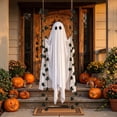 thumbnail image 2 of suore Halloween Hanging Swing Ghost, Halloween Ghost Hanging Decorative Item for Fall Porch Tree Garden Display, Indoor Outdoor Use for Party and Home Decor, Spooky Ghost Hanging Ornament, 2 of 7