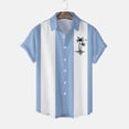 thumbnail image 4 of kamemir Men's Vintage Bowling Shirt Short Sleeve Button Down Summer Cuba Beach Shirts(Blue,M), 4 of 4