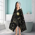 thumbnail image 6 of Black Gold Sun Moon Star Pattern Hooded Bath Towel，60"x35" for Ages 3 To 12 Kids, Quick Dry Lightweight Soft Microfiber Hood Beach Towel Cover Up for Kids, 6 of 7