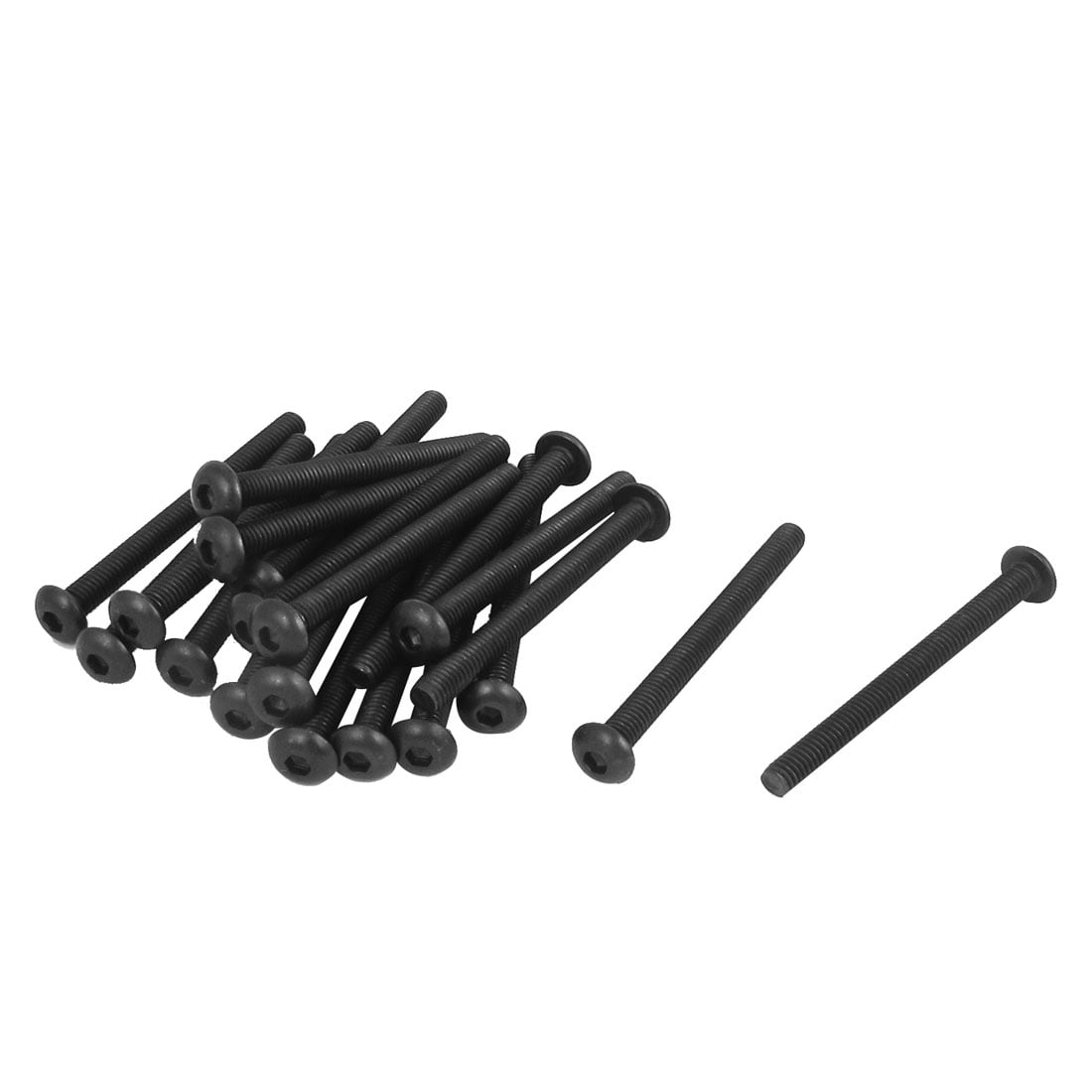 30pcs M4 X 8mm 12.9 Alloy Steel Hex Socket Head Cap Screws - Black Finish, Industrial Grade Bolts