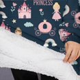 thumbnail image 3 of Oversized Wearable Blanket Hoodie,Dark Blue Little Princess Pattern Sherpa Blanket Hoodie with Super Pockets,Super Warm Fuzzy Pullover for Women & Men, 3 of 6