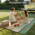 thumbnail image 4 of Teal Brown Outdoor Rug for Patio/Deck/Porch, Non-Slip Large Area Rug 4 x 6 Ft, Farmhouse Rustic Wooden Plank Board Indoor Outdoor Rugs Washable Area Rugs, Reversible Camping Rug Carpet Runner, 4 of 8