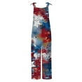thumbnail image 5 of GaThRRgYP Jumpsuit for Women,Womens Independence Day Print Sleeveless Pocket Strap Casual Overalls Romper Dark Blue L, 5 of 5
