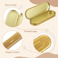 thumbnail image 3 of Uxcell 2Pcs Metal Tin Box Container, 6.9x2.4x0.7" Oval Empty Hinged Lid Box with Self Adhesive Colored Sticker, Mini Portable Storage Container for Candy, Drawing Pin Crafts, Gold, 3 of 7