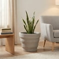 thumbnail image 3 of Ecobo 19.7 inches Eco-Friendly Round Pot Planter, Dune Indoor/Outdoor use, Durable, Versatile & Lightweight, Designed by Brazilian Artisans, Contemporary All-Weather Design – White, 3 of 6