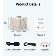 JIUMESS Small Bluetooth Speaker with Lights, TWS Wireless Portable Speaker with AUX, Mini Speaker for Laptop, Phone, MP3, ect