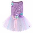 thumbnail image 3 of Falda de tul de sirena para niñas, faldas largas y esponjosas de tul con cola, disfraz de princesa sirenita de 3 a 13 años, 3 of 5