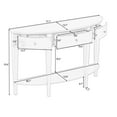 thumbnail image 3 of Half Moon Console Table Sofa Table with 3 Drawer and 1 Open Storage Shelf, Wooden Accent Storage Cabinet for Living Room/Entryway, 51.1''W x 13.7''D x 33.4''H, Navy Blue, 3 of 8