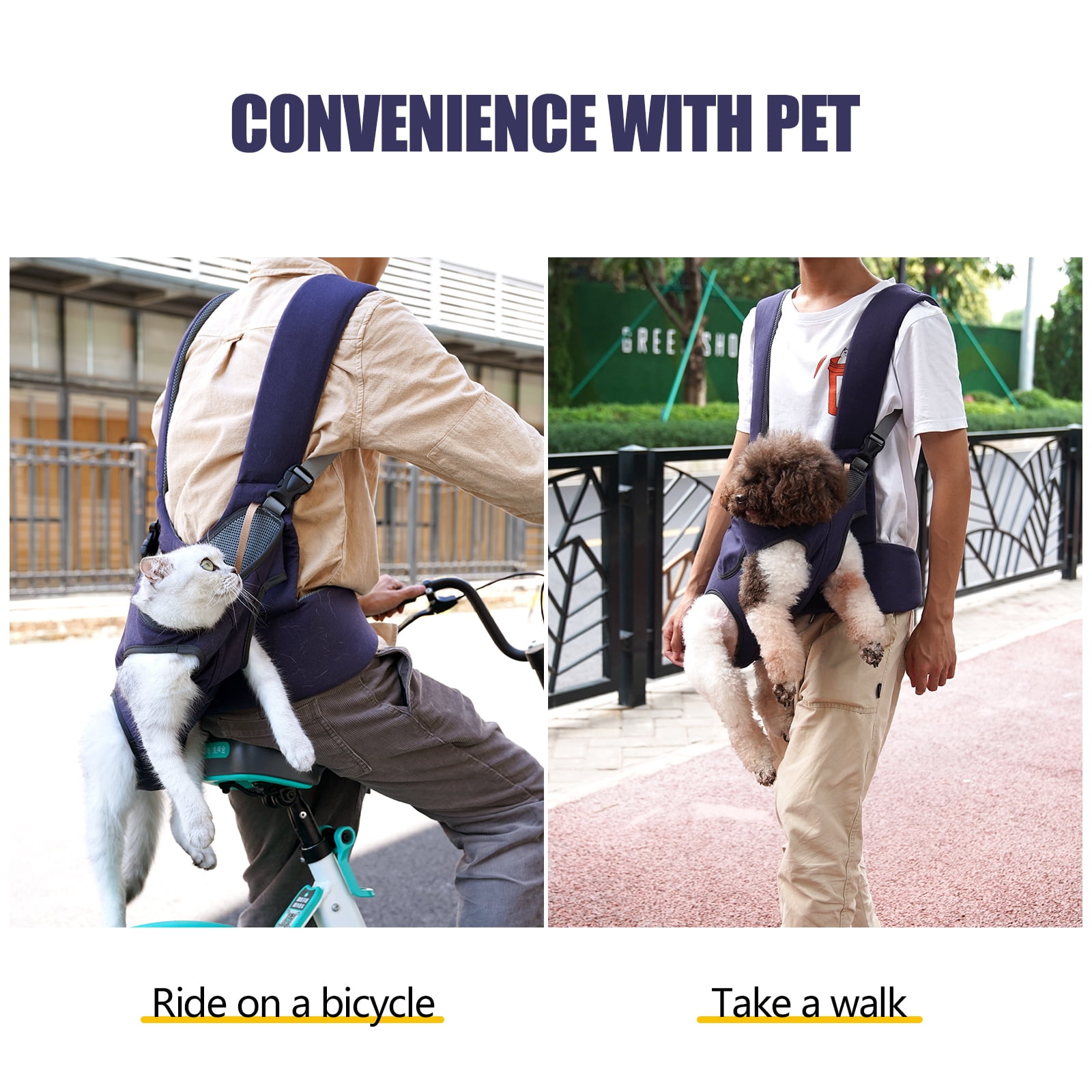 Dog Backpack Carrier - Spine-Friendly for Midium to Large Dogs Horizontal Design Dog Carrier with Adjustable Back Straps,Legs-Out Comfort for Travel/Hiking/Cycling Blue
