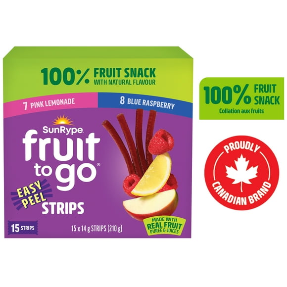 Collations 100 % aux fruits Fruit to Go Saveurs amusantes SunRype 15 x 14 g