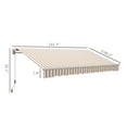 thumbnail image 3 of Retractable Patio Awning 12x10 ft - Manual Crank Beige/White - Outdoor Sun Shade for Deck, Balcony & Yard, 3 of 9