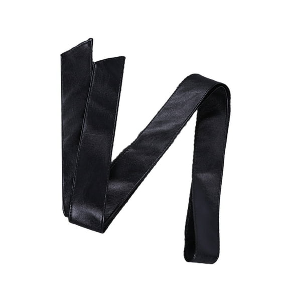 Women Obi Belt PU Faux Solid Color Wide Waistband Puffer Long Overcoat Down Coat Sash Belt Clothing Accessories