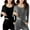 Pink, variant on SELONE 2 Pack Undershirts Long Sleeve Women Thermal Seamless Dralon T-Shirt Crewneck Pullover Tight Home Clothes Gray