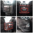 thumbnail image 4 of Organizador de malla plegable para asientos de auto, color negro con bordes rojos, material resistente, tamaño 41x26x11.5 cm, ideal para mantener tu auto ordenado., 4 of 7