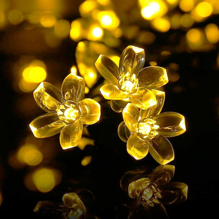 Qedertek Garden Solar String Lights,22.96ft 50 LED Solar Fairy Blossom Flower for Indoor/Outdoor,Patio,Lawn,Garden,Christmas,and Holiday Festivals Decorative Lights (Warm White) Qedertek Garden Solar String Lights,22.96ft 50 LED Solar Fairy Blossom Flower for Indoor/Outdoor,Patio,Lawn,Garden,Christmas,and Holiday Festivals Decorative Lights (Warm White)