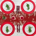 thumbnail image 3 of Christmas Table Runner Red Table Runner, Linen Holiday Table Runners 72 in Long, Holly Leaf Pine Cone Berry Christmas Runner for Table Dining Kitchen Party Rustic Christmas Decorations Indoor Home, 3 of 6