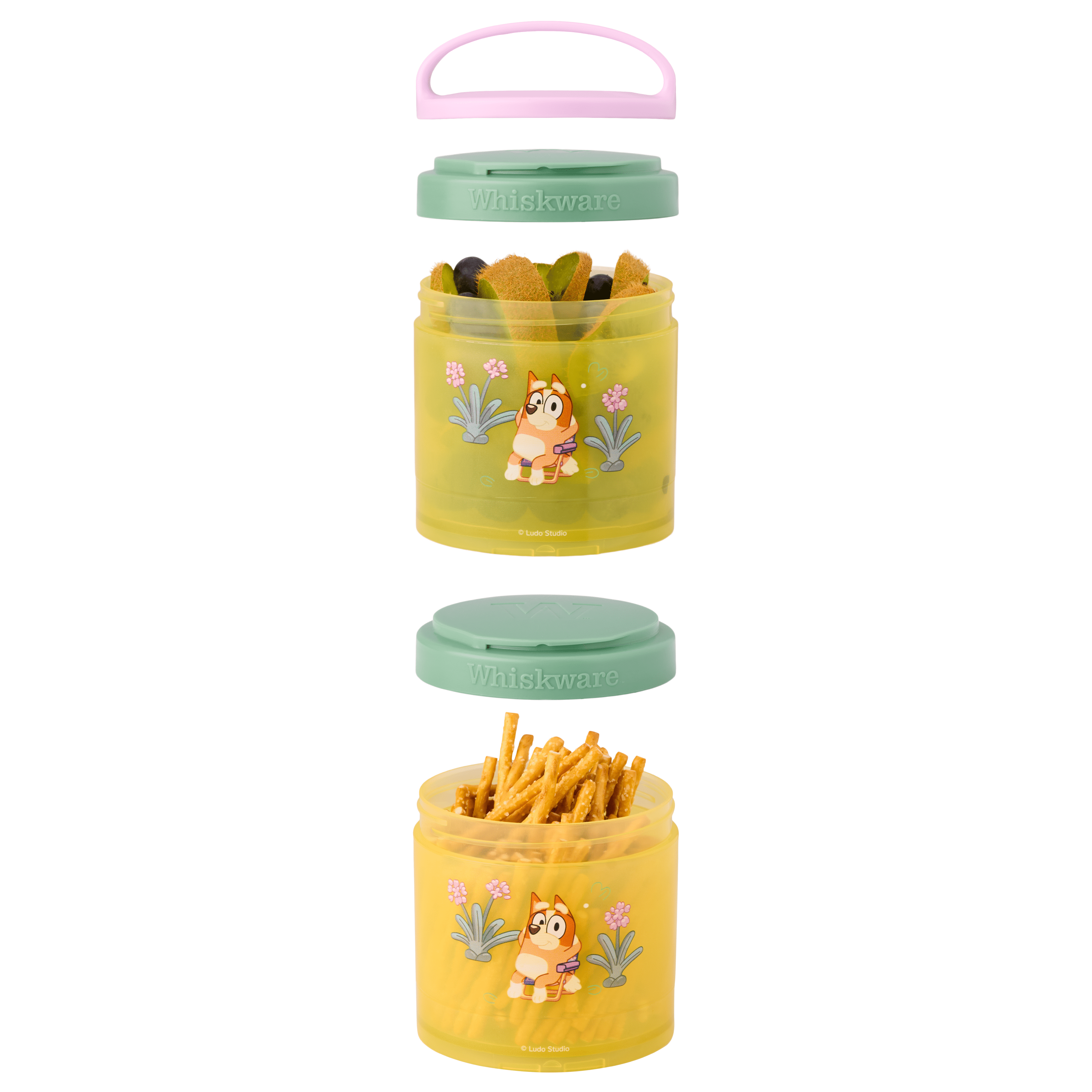 Whiskware Snack Container 2-Jar Bluey Garden