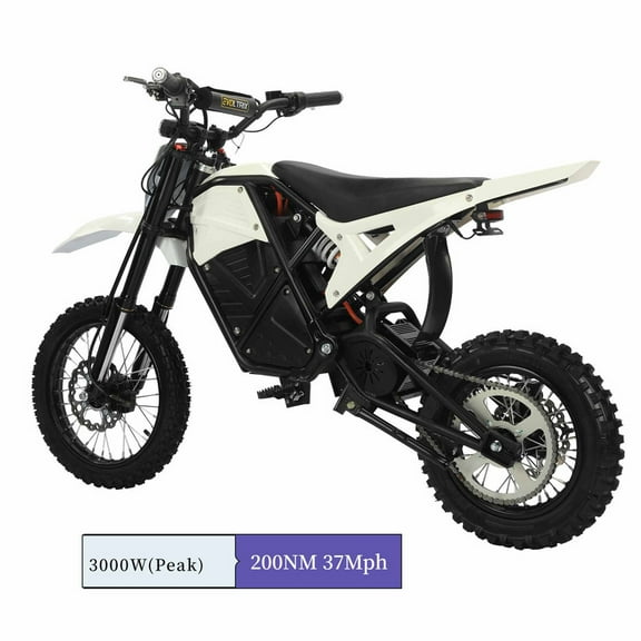 37MPH Electric Dirt Bike for Teens & Adults,3000W(Peak)200NM Off-Road EBike,48V23AH Removable Battery E Bikes,14"/12" Fat Tires Bicycle, Hydraulic Brakes Mountain Trail Motorcycle for Ages 13 