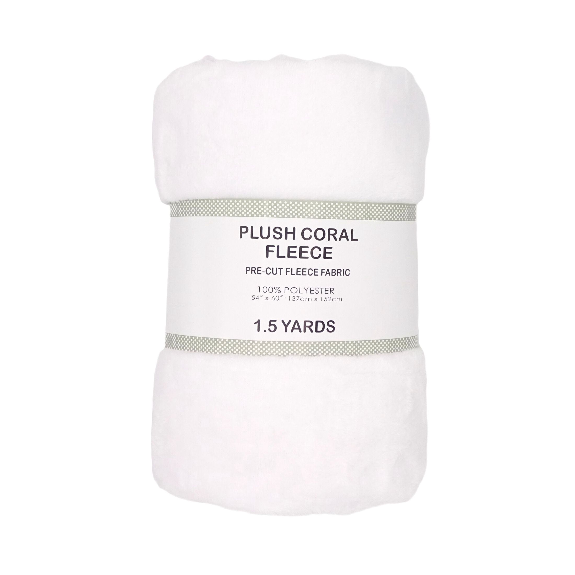 (4 pack) Shason Textile 1.5 Yard Cut Plush Coral Fleece Fabric, White, 54" Wide for Sewing & Crafts