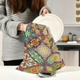 thumbnail image 6 of Kitchen Towels Bohemian Mandala Pattern Cleaning Towel Absorbent Hand Towels Tea Towels for Home Restaurant Dish Clean 28" x 18", 4PCS, 6 of 7