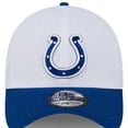 thumbnail image 2 of Men's New Era White/Royal Indianapolis Colts 2024 NFL Training Camp 39THIRTY Flex Hat, 2 of 5