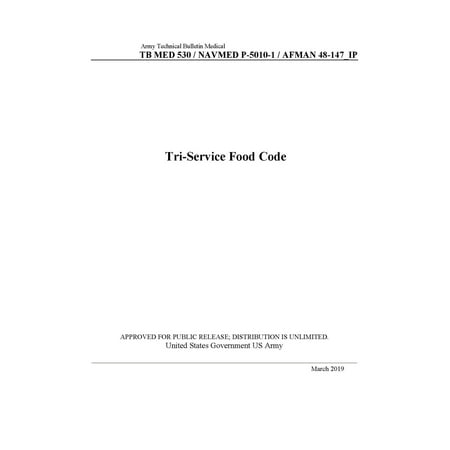 Army Technical Bulletin Medical TB MED 530 / NAVMED P-5010-1 / AFMAN 48-147_IP Tri-Service Food Code March 2019 -