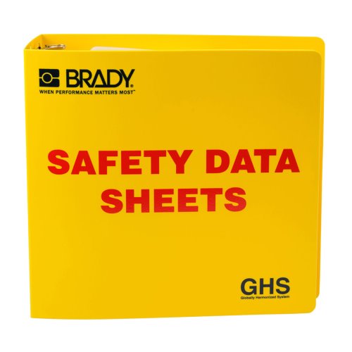 Brady GHS 3" Safety Data Sheet Binder English, Red/Yellow, Each