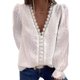 thumbnail image 2 of Blusa de gasa para mujer, camisa de encaje para mujer, camisa de lunares para mujer, blusa de encaje con cuello en V para mujer, creada magistralmente, 2 of 6